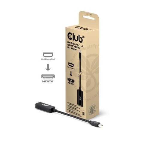 CLUB3D CAC-1188 adapter kablowy 0,09 m Mini DisplayPort HDMI Czarny