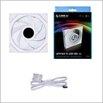 Wentylator Lian Li LULI-130 UNI FAN TL LCD Wireless Fan, ARGB, PWM - Reverse Blade, 140mm, biały