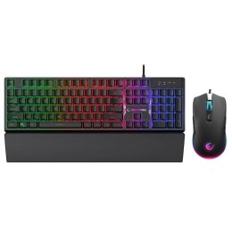 RAMPAGE FORTUNA ZESTAW GAMINGOWY KLAWIATURA Z PODKŁADKĄ I MYSZ 12800 DPI BLK