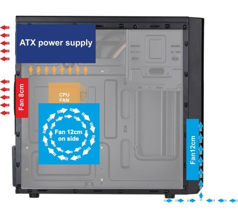 AKYGA OBUDOWA MICRO TOWER ATX AK17BK