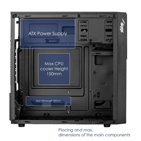 AKYGA OBUDOWA MICRO TOWER ATX PORT USB C AK19BK