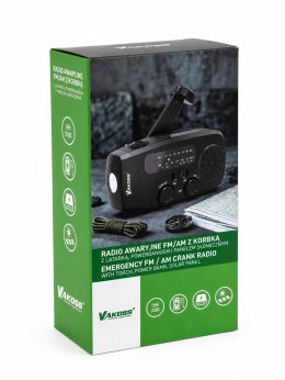 VAKOSS RADIO AWARYJNE FM/AM 2000MAH SOLAR LATARKA