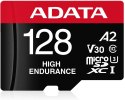 ADATA | AUSDX128GUI3V30SHA2-RA1 Karta pamięci | 128 GB | MicroSDXC | Pamięć flash klasy 10 | Adapter