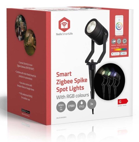 Lampa zewnętrzna Nedis ZBLOS10RGBW3 Smartlife RGB Zigbee 3.0 3W 3-pack