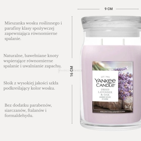 Świeca duża DRIED LAVENDER & OAK YANKEE