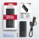 EEM2-SB2 Obudowa zewnętrzna aluminiowa bezśrubowa USB-C 3.2 Gen 2 - M.2 NVMe / SATA SSD 30-80mm ALU pudełko czarne + USB-A - USB