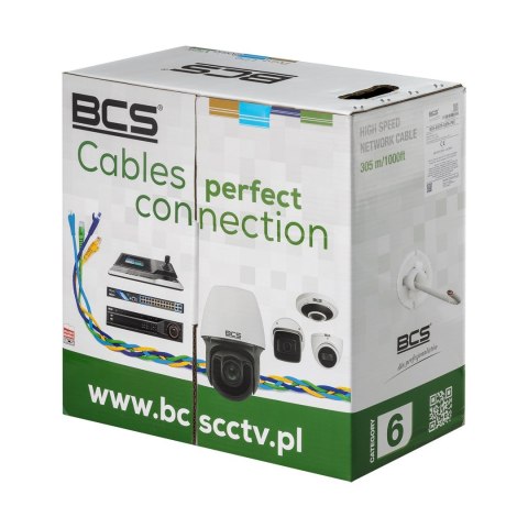 BCS UNIVERSAL kabel sieciowy Biały 305 m Cat6 Okrągły