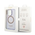 Guess GUHMP14LHTCMU iPhone 14 Pro 6.1" purpurowy/purple hard case Gold Outline Translucent MagSafe