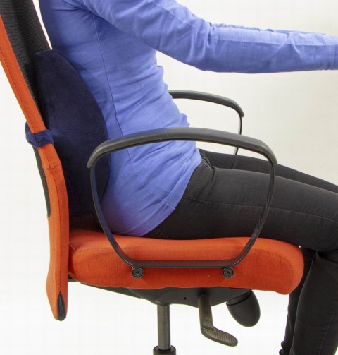 Podparcie lędźwiowe, uniwersalny, ergonomiczna, niebieska, pianka z efektem pamięci