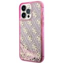 Guess GUHCP14LLC4PSGP iPhone 14 Pro 6.1" różowy/pink hardcase Liquid Glitter 4G Transculent