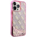 Guess GUHCP14LLC4PSGP iPhone 14 Pro 6.1" różowy/pink hardcase Liquid Glitter 4G Transculent