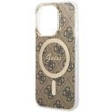 Guess GUHMP14LH4STW iPhone 14 Pro 6.1" brązowy/brown hardcase 4G MagSafe