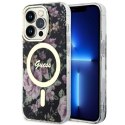 Guess GUHMP14LHCFWSK iPhone 14 Pro 6.1" czarny/black hardcase Flower MagSafe