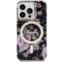 Guess GUHMP14LHCFWSK iPhone 14 Pro 6.1" czarny/black hardcase Flower MagSafe