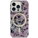 Guess GUHMP14LHCFWSP iPhone 14 Pro 6.1" różowy/pink hardcase Flower MagSafe