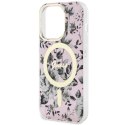 Guess GUHMP14LHCFWSP iPhone 14 Pro 6.1" różowy/pink hardcase Flower MagSafe