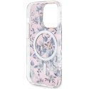 Guess GUHMP14LHCFWSP iPhone 14 Pro 6.1" różowy/pink hardcase Flower MagSafe