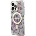 Guess GUHMP14LHCFWST iPhone 14 Pro 6.1" transparent hardcase Flower MagSafe