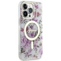 Guess GUHMP14LHCFWST iPhone 14 Pro 6.1" transparent hardcase Flower MagSafe