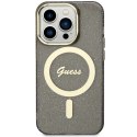 Guess GUHMP14LHCMCGK iPhone 14 Pro 6.1" czarny/black hardcase Glitter Gold MagSafe