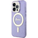 Guess GUHMP14LHCMCGU iPhone 14 Pro 6.1" purpurowy/purple hardcase Glitter Gold MagSafe