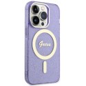 Guess GUHMP14LHCMCGU iPhone 14 Pro 6.1" purpurowy/purple hardcase Glitter Gold MagSafe