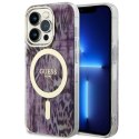 Guess GUHMP14LHLEOPWP iPhone 14 Pro 6.1" różowy/pink hardcase Leopard MagSafe