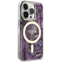 Guess GUHMP14LHLEOPWP iPhone 14 Pro 6.1" różowy/pink hardcase Leopard MagSafe