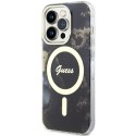 Guess GUHMP14LHTMRSK iPhone 14 Pro 6.1" czarny/black hardcase Golden Marble MagSafe