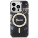 Guess GUHMP14LHTMRSK iPhone 14 Pro 6.1" czarny/black hardcase Golden Marble MagSafe