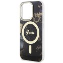 Guess GUHMP14LHTMRSK iPhone 14 Pro 6.1" czarny/black hardcase Golden Marble MagSafe