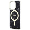 Guess GUHMP14LPCUMAK iPhone 14 Pro 6.1" czarny/black hardcase Marble MagSafe