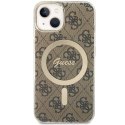 Guess GUHMP14MH4STW iPhone 14 Plus 6.7" brązowy/brown hardcase 4G MagSafe