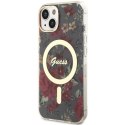 Guess GUHMP14MHCFWSA iPhone 14 Plus 6.7" zielony/khaki hardcase Flower MagSafe