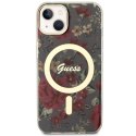 Guess GUHMP14MHCFWSA iPhone 14 Plus 6.7" zielony/khaki hardcase Flower MagSafe