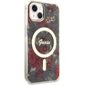 Guess GUHMP14MHCFWSA iPhone 14 Plus 6.7" zielony/khaki hardcase Flower MagSafe