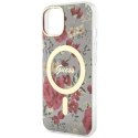 Guess GUHMP14MHCFWSA iPhone 14 Plus 6.7" zielony/khaki hardcase Flower MagSafe