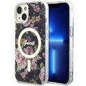 Guess GUHMP14MHCFWSK iPhone 14 Plus 6.7" czarny/black hardcase Flower MagSafe