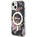 Guess GUHMP14MHCFWSK iPhone 14 Plus 6.7" czarny/black hardcase Flower MagSafe