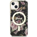 Guess GUHMP14MHCFWSK iPhone 14 Plus 6.7" czarny/black hardcase Flower MagSafe