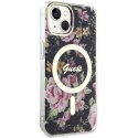 Guess GUHMP14MHCFWSK iPhone 14 Plus 6.7" czarny/black hardcase Flower MagSafe