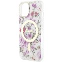 Guess GUHMP14MHCFWST iPhone 14 Plus 6.7" transparent hardcase Flower MagSafe