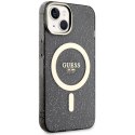 Guess GUHMP14MHCMCGK iPhone 14 Plus 6.7" czarny/black hardcase Glitter Gold MagSafe