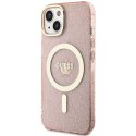 Guess GUHMP14MHCMCGP iPhone 14 Plus 6.7" różowy/pink hardcase Glitter Gold MagSafe