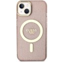 Guess GUHMP14MHCMCGP iPhone 14 Plus 6.7" różowy/pink hardcase Glitter Gold MagSafe