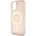 Guess GUHMP14MHCMCGP iPhone 14 Plus 6.7" różowy/pink hardcase Glitter Gold MagSafe