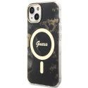 Guess GUHMP14MHTMRSK iPhone 14 Plus 6.7" czarny/black hardcase Golden Marble MagSafe