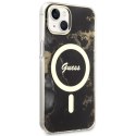 Guess GUHMP14MHTMRSK iPhone 14 Plus 6.7" czarny/black hardcase Golden Marble MagSafe