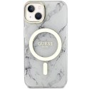 Guess GUHMP14MPCUMAH iPhone 14 Plus 6.7" biały/white hardcase Marble MagSafe