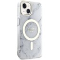 Guess GUHMP14MPCUMAH iPhone 14 Plus 6.7" biały/white hardcase Marble MagSafe